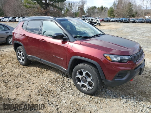 2022 Jeep Compass Trailhawk z VIN 3C4NJDDB3NT229952, wystawiony jako Copart lot #50379625 z przebiegiem 17 737 mil mil oraz Szkoda całkowita • Salvage title. Historia ofert i sprzedaży dostępna na DreamBid. Obrazek 4.