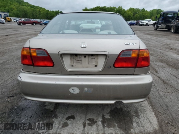2000 Honda Civic LX with VIN 2HGEJ6678YH599507, listed as a Copart auction lot 56971495 with 163,040 mi miles and Clean Title. Bid and sale history available at DreamBid. Image 6.