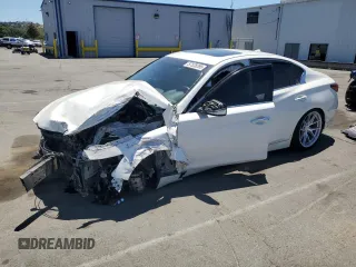 2018 Infiniti Q50 Luxe with VIN JN1EV7AP8JM351795, listed as a Copart auction lot 57528285 with 102,099 mi miles and Salvage title. Bid and sale history available at DreamBid. Image 1.