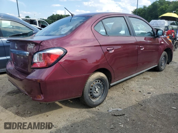 2024 Mitsubishi Mirage ES with VIN ML32FUFJXRHF11136, listed as a Copart auction lot 62685655 with 11,207 mi miles and Salvage title. Bid and sale history available at DreamBid. Image 3.