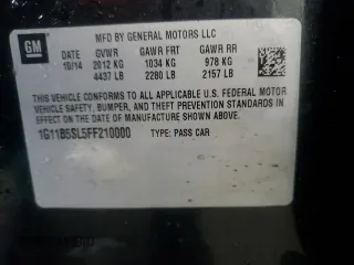 2015 Chevrolet Malibu LS with VIN 1G11B5SL5FF210000, listed as a Copart auction lot 44801235 with 159,665 mi miles and Salvage Title. Bid and sale history available at DreamBid. Image 12.