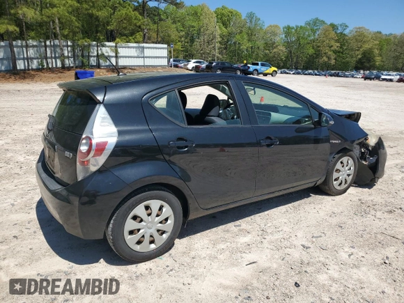 2012 Toyota Prius One with VIN JTDKDTB36C1502886, listed as a Copart auction lot 52687805 with Not Provided miles and Salvage Title. Bid and sale history available at carsss.com. Image 3.