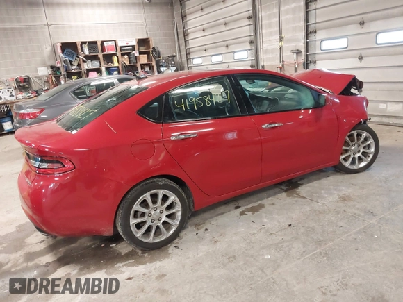 2013 Dodge Dart Limited with VIN 1C3CDFCH9DD182161, listed as a IAAI auction lot 41958427 with 75,672 mi miles. Bid and sale history available at carsss.com. Image 4.