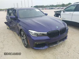 2018 BMW 7 Series 740i with VIN WBA7E2C58JB216314, listed as a IAAI auction lot 41867480 with 62,678 mi miles. Bid and sale history available at carsss.com. Image 1.
