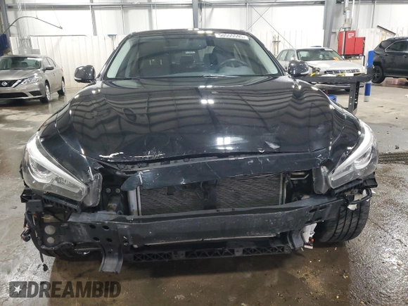 2014 Infiniti Q50 Premium with VIN JN1BV7AR1EM705764, listed as a Copart auction lot 50555595 with 105,626 mi miles and Salvage Title. Bid and sale history available at DreamBid. Image 5.
