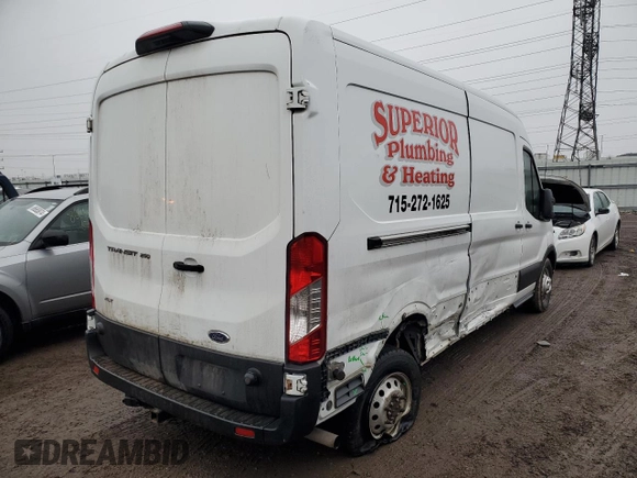 2020 Ford Transit Cargo with VIN 1FTBR2C85LKA39378, listed as a Copart auction lot 86357854 with 54,809 mi miles and Salvage Title. Bid and sale history available at carsss.com. Image 3.