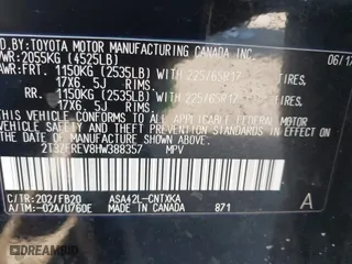 2017 Toyota RAV4 LE with VIN 2T3ZFREV8HW388357, listed as a IAAI auction lot 41674073 with 100,344 mi miles. Bid and sale history available at carsss.com. Image 9.