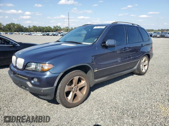 2006 BMW X5 4.4i with VIN 5UXFB53586LV27489, listed as a Copart auction lot 76172024 with 0 mi miles and Salvage Title. Bid and sale history available at carsss.com. Image 1.