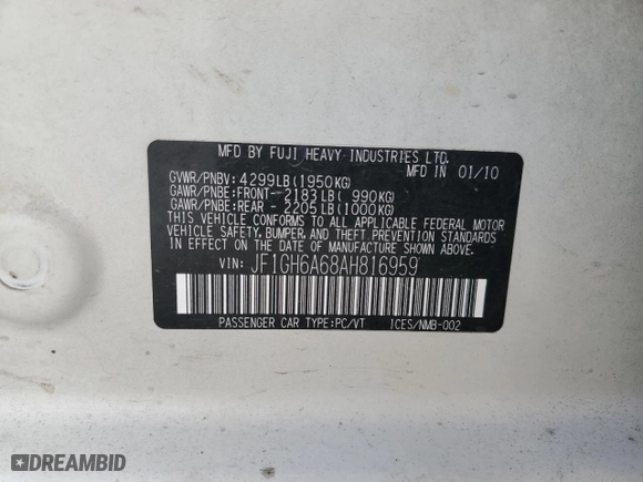 2010 Subaru Impreza Wagon i with VIN JF1GH6A68AH816959, listed as a Copart auction lot 44575985 with 157,001 mi miles and Clean Title. Bid and sale history available at carsss.com. Image 12.