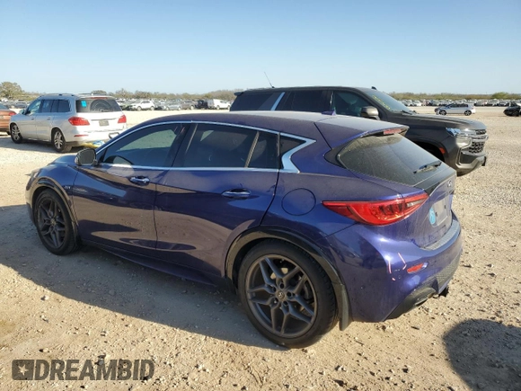 2017 Infiniti QX30 Sport with VIN SJKCH5CP3HA022850, listed as a Copart auction lot 48744715 with 52,875 mi miles and Salvage title. Bid and sale history available at DreamBid. Image 2.