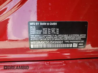 2018 BMW M3 with VIN WBS8M9C50J5K99991, listed as a Copart auction lot 44290823 with 28,304 mi miles. Bid and sale history available at carsss.com. Image 13.