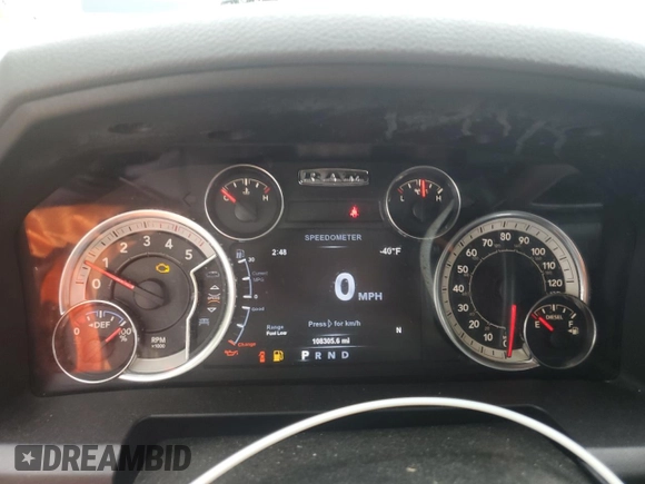 2018 Ram 3500 Big Horn z VIN 3C63RRHL0JG199965, wystawiony jako Copart lot #59881035 z przebiegiem 108 305 mil mil oraz Czysty tytuł • Clean title. Historia ofert i sprzedaży dostępna na DreamBid. Obrazek 9.