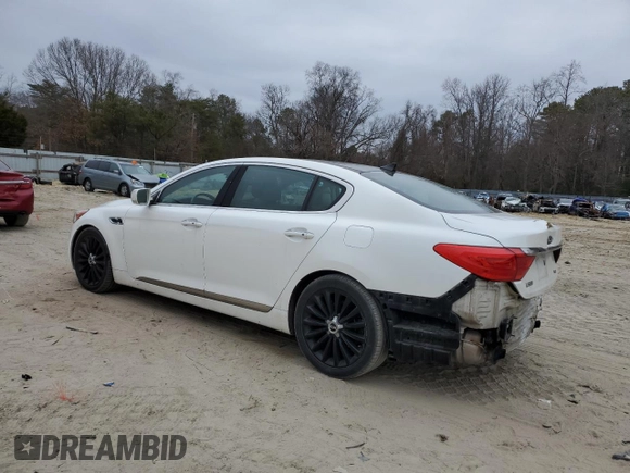 2015 Kia K900 Luxury with VIN KNALW4D44F6022215, listed as a Copart auction lot 47285215 with 94,702 mi miles and Salvage Title. Bid and sale history available at carsss.com. Image 2.