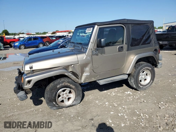 2004 Jeep Wrangler Sahara with VIN 1J4FA59S14P755450, listed as a Copart auction lot 58558005 with 194,044 mi miles and Salvage title. Bid and sale history available at DreamBid. Image 1.