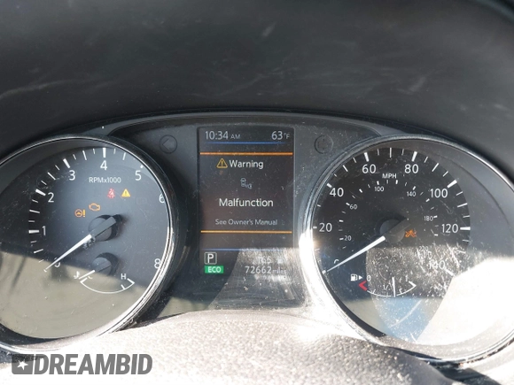 2019 Nissan Rogue SL with VIN 5N1AT2MV0KC826986, listed as a IAAI auction lot 40734371 with 72,662 mi miles and . Bid and sale history available at carsss.com. Image 7.
