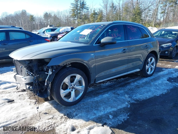 2023 Audi Q5 S line Premium Plus with VIN WA1EAAFY6P2181300, listed as a IAAI auction lot 41696075 with 21,512 mi miles. Bid and sale history available at carsss.com. Image 20.