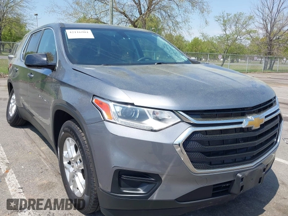 2020 Chevrolet Traverse LS with VIN 1GNEVFKW1LJ251126, listed as a IAAI auction lot 42116901 with 69,605 mi miles and . Bid and sale history available at DreamBid. Image 1.