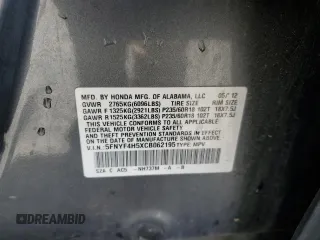 2012 Honda Pilot EX-L z VIN 5FNYF4H5XCB062195, wystawiony jako Copart lot #56716855 z przebiegiem 160 988 mil mil oraz Szkoda całkowita • Salvage title. Historia ofert i sprzedaży dostępna na DreamBid. Obrazek 12.