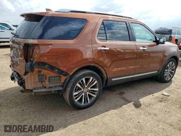 2017 Ford Explorer Platinum with VIN 1FM5K8HT8HGA16023, listed as a Copart auction lot 59529195 with 101,609 mi miles and Salvage title. Bid and sale history available at DreamBid. Image 3.