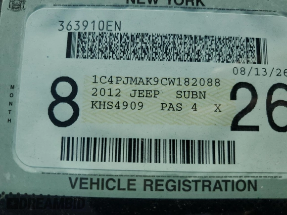 2012 Jeep Liberty Sport with VIN 1C4PJMAK9CW182088, listed as a Copart auction lot 61964575 with 107,911 mi miles and Salvage title. Bid and sale history available at DreamBid. Image 13.