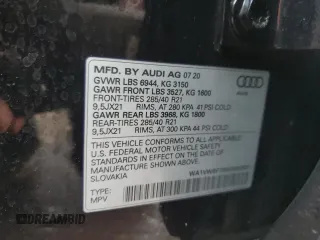 2021 Audi SQ7 Prestige z VIN WA1VWBF70MD000531, wystawiony jako Copart lot #44532165 z przebiegiem 29 278 mil mil oraz Szkoda całkowita • Salvage title. Historia ofert i sprzedaży dostępna na DreamBid. Obrazek 13.