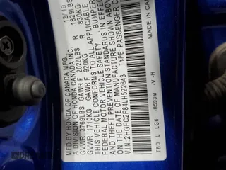 2020 Honda Civic Sedan Sport with VIN 2HGFC2F84LH522643, listed as a Copart auction lot 49778055 with 0 mi miles and Salvage Title. Bid and sale history available at carsss.com. Image 12.