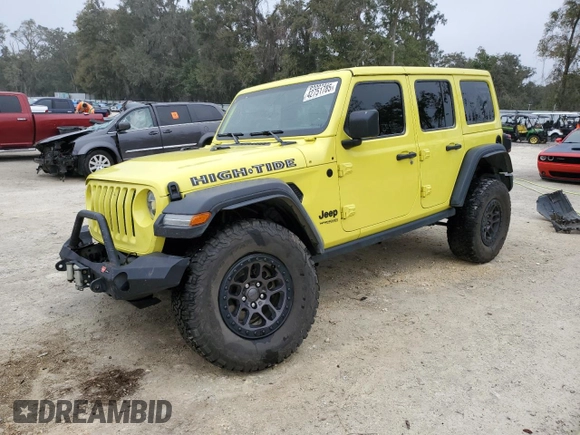 2022 Jeep Wrangler Unlimited High Tide with VIN 1C4HJXDG8NW242586, listed as a Copart auction lot 42751785 with 11,476 mi miles and Non Repairable. Bid and sale history available at DreamBid. Image 1.