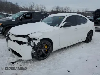 2019 Alfa Romeo Giulia with VIN ZARFANAN0K7623164, listed as a Copart auction lot 43184575 with 0 mi miles and Salvage Title. Bid and sale history available at carsss.com. Image 1.
