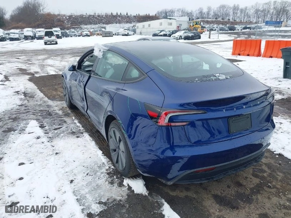 2025 Tesla Model 3 Long Range with VIN 5YJ3E1EA3SF886793, listed as a IAAI auction lot 41484616 with 139 mi miles. Bid and sale history available at carsss.com. Image 3.