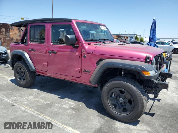2024 Jeep Wrangler Sport S with VIN 1C4PJXDG5RW318461, listed as a Copart auction lot 54270255 with 5,234 mi miles and Salvage title. Bid and sale history available at DreamBid. Image 4.