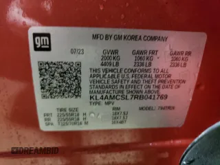 2024 Buick Encore GX Preferred z VIN KL4AMCSL7RB041769, wystawiony jako Copart lot #57420215 z przebiegiem 8 538 mil mil oraz Szkoda całkowita • Salvage title. Historia ofert i sprzedaży dostępna na DreamBid. Obrazek 13.