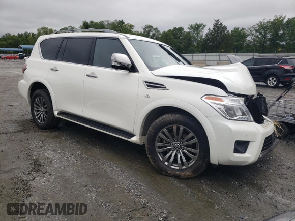 2019 Nissan Armada Platinum with VIN JN8AY2NE0K9759649, listed as a Copart auction lot 57716743 with 45,495 mi miles. Bid and sale history available at carsss.com. Image 4.