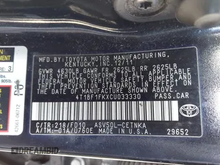 2012 Toyota Camry L with VIN 4T1BF1FKXCU033330, listed as a IAAI auction lot 42031388 with 199,418 mi miles. Bid and sale history available at carsss.com. Image 9.