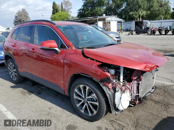 2023 Toyota Corolla Cross XLE with VIN 7MUDAABG5PV054275, listed as a Copart auction lot 54573835 with 42,003 mi miles and Salvage title. Bid and sale history available at DreamBid. Image 4.