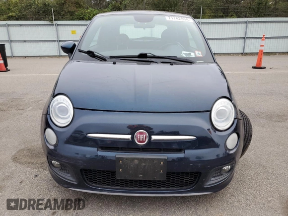 2014 FIAT 500 Sport with VIN 3C3CFFBR8ET195256, listed as a Copart auction lot 71742054 with 62,421 mi miles and Salvage Title. Bid and sale history available at carsss.com. Image 5.