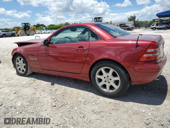2001 Mercedes-Benz SLK 230 Kompressor with VIN WDBKK49F01F223928, listed as a Copart auction lot 58350145 with 102,651 mi miles and Salvage title. Bid and sale history available at DreamBid. Image 2.