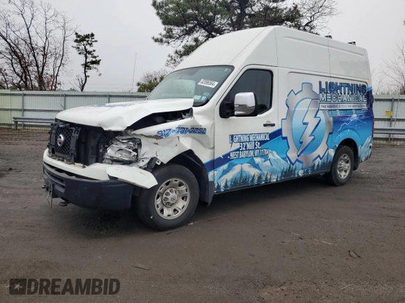 2021 Nissan NV SV with VIN 1N6AF0LY8MN800507, listed as a Copart auction lot 82896564 with 58,295 mi miles and Salvage Title. Bid and sale history available at carsss.com. Image 1.