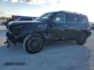 2023 Nissan Armada Platinum with VIN JN8AY2DA4P9404361, listed as a Copart auction lot 80467804 with 8,026 mi miles and Salvage Title. Bid and sale history available at carsss.com. Image 1.