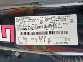 2020 Ford F-250 XL z VIN 1FT7W2BT5LEE67941, wystawiony jako Copart lot #57270215 z przebiegiem 143 669 mil mil oraz Szkoda całkowita • Salvage title. Historia ofert i sprzedaży dostępna na DreamBid. Obrazek 13.