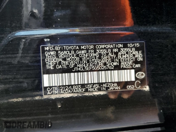 2016 Lexus LS 460 с VIN JTHCL5EF5G5025762, выставлен на аукционе Copart как лот 76359344 с пробегом Не указан миль и Списание • Salvage title. История ставок и продаж доступна на DreamBid. Изображение 12.