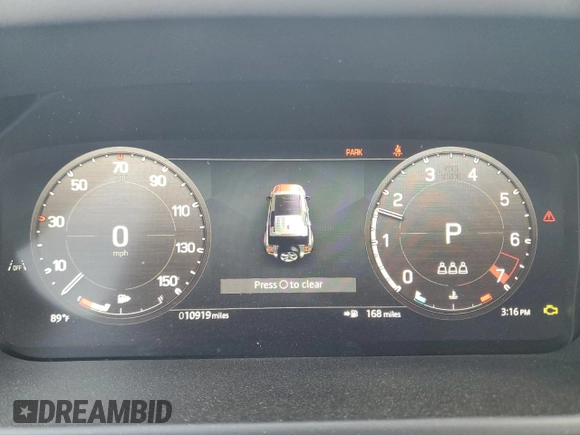 2025 Land Rover Defender S with VIN SALEJ7EXXS2358756, listed as a Copart auction lot 58084165 with 10,919 mi miles and Salvage title. Bid and sale history available at DreamBid. Image 9.