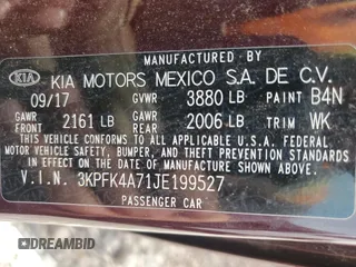 2018 Kia Forte LX with VIN 3KPFK4A71JE199527, listed as a Copart auction lot 54065505 with 80,135 mi miles and Clean Title. Bid and sale history available at carsss.com. Image 12.