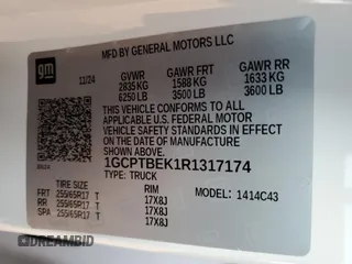 2024 Chevrolet Colorado 4WD Work Truck z VIN 1GCPTBEK1R1317174, wystawiony jako Copart lot #43582685 z przebiegiem Nie podano mil oraz Szkoda całkowita • Salvage title. Historia ofert i sprzedaży dostępna na DreamBid. Obrazek 14.