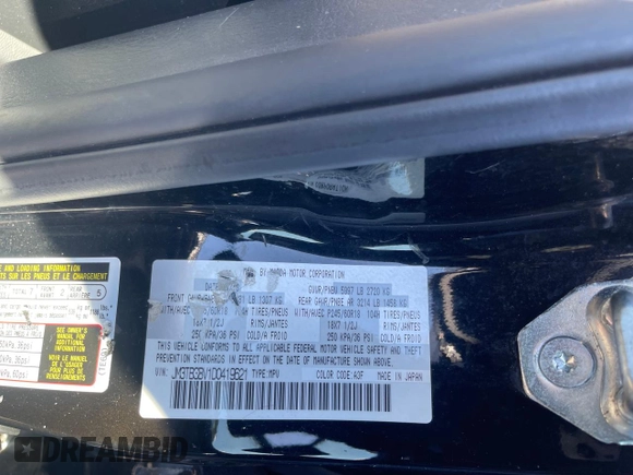 2013 Mazda CX-9 Sport with VIN JM3TB3BV1D0419621, listed as a Copart auction lot 47763555 with 209,093 mi miles and Clean Title. Bid and sale history available at DreamBid. Image 10.