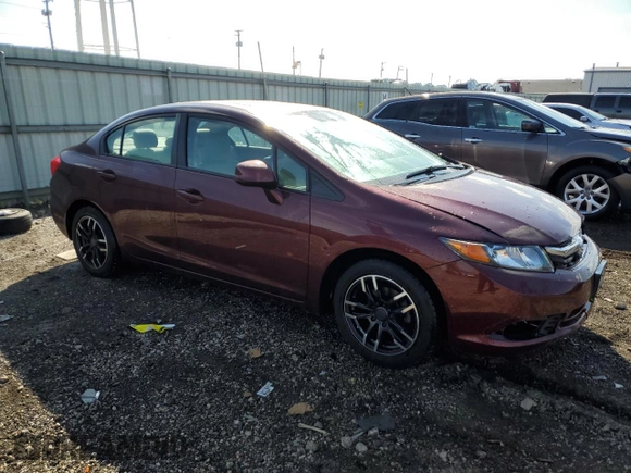 2012 Honda Civic EX-L with VIN 19XFB2F92CE022759, listed as a Copart auction lot 51343545 with 135,540 mi miles and Salvage Title. Bid and sale history available at DreamBid. Image 4.