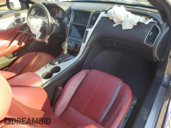 2018 Infiniti Q60 Sport with VIN JN1EV7EL5JM391193, listed as a Copart auction lot 56533725 with 77,368 mi miles and Salvage title. Bid and sale history available at DreamBid. Image 8.