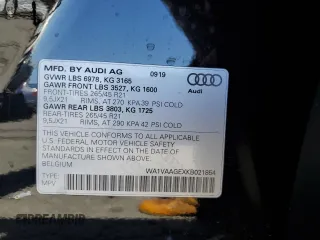 2019 Audi e-tron Prestige with VIN WA1VAAGEXKB021854, listed as a Copart auction lot 65940923 with 40,753 mi miles. Bid and sale history available at carsss.com. Image 12.