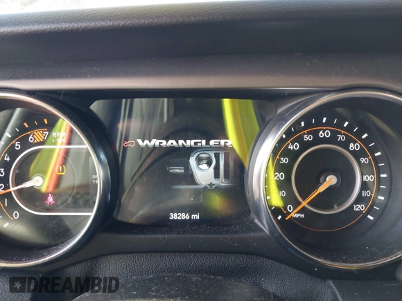 2021 Jeep Wrangler Sport S with VIN 1C4GJXAN5MW725966, listed as a IAAI auction lot 41144645 with 38,286 mi miles and . Bid and sale history available at DreamBid. Image 7.