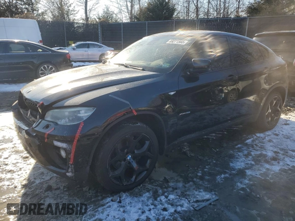 2014 BMW X6 xDrive35i with VIN 5UXFG2C56E0C44222, listed as a Copart auction lot 89271565 with 104,740 mi miles and Salvage Title. Bid and sale history available at carsss.com. Image 1.