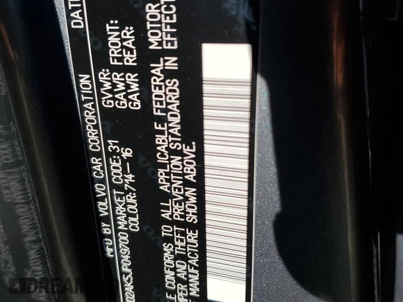 2018 Volvo S90 Momentum with VIN LVY102AK5JP049700, listed as a Copart auction lot 41917964 with 53,120 mi miles. Bid and sale history available at carsss.com. Image 12.